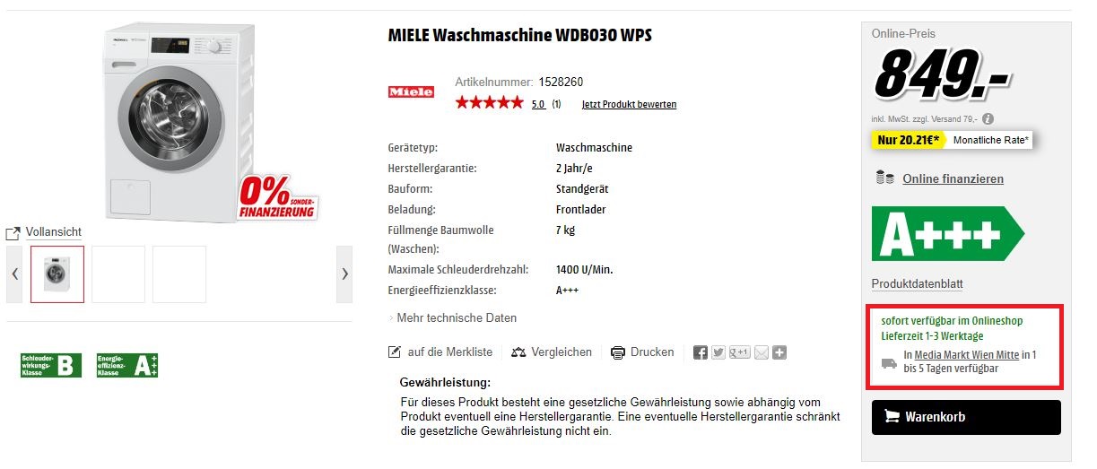Abholung im Markt