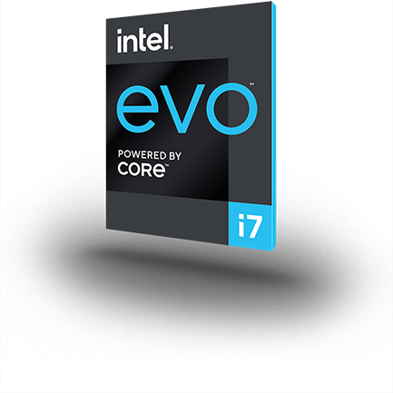 Produktlogo-Plakette Intel Evo Prozessor
